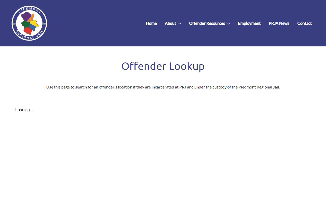 Piedmont Regional Jail offender lookup for Buckingham County inmate records