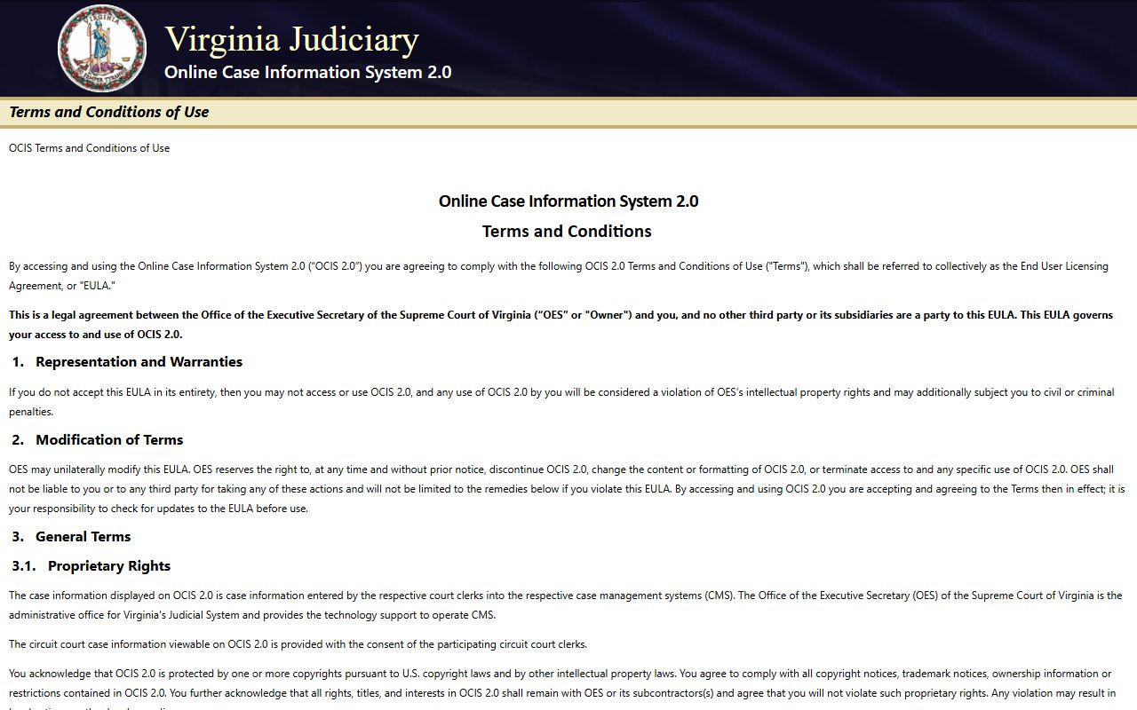 Virginia OCIS court records search after a Buckingham County jail arrest
